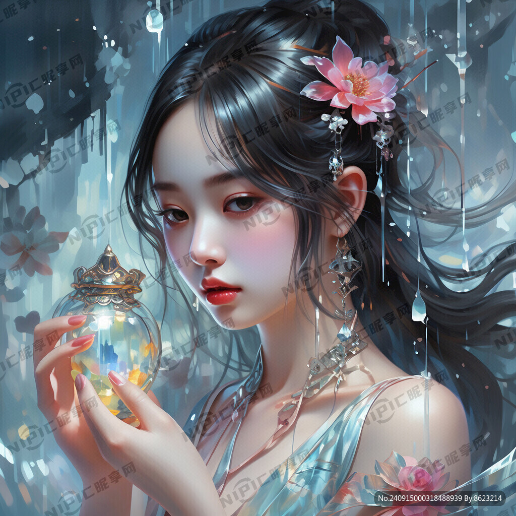 女人 晶莹剔透 全息色 可爱