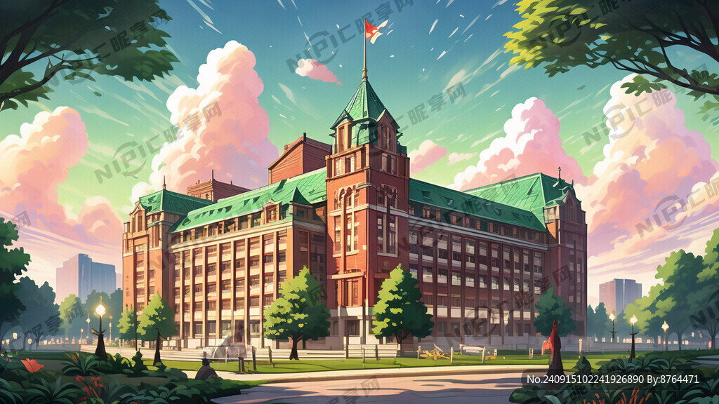 沈阳农业大学 学校主楼 绿色调