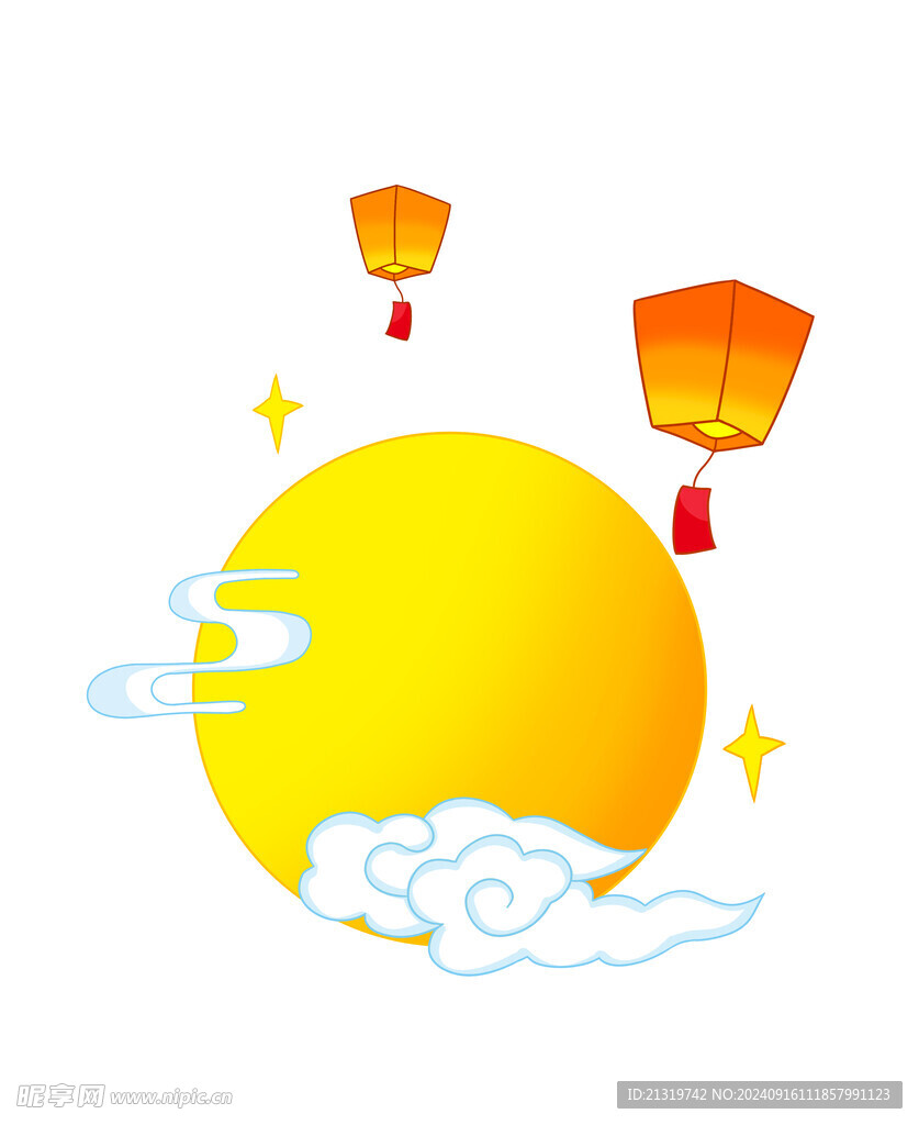 卡通月亮插画