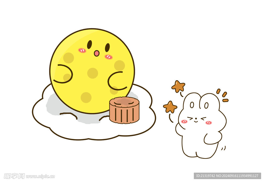卡通月亮插画