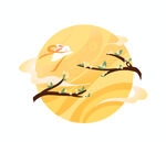 卡通月亮插画
