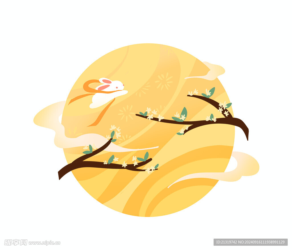卡通月亮插画