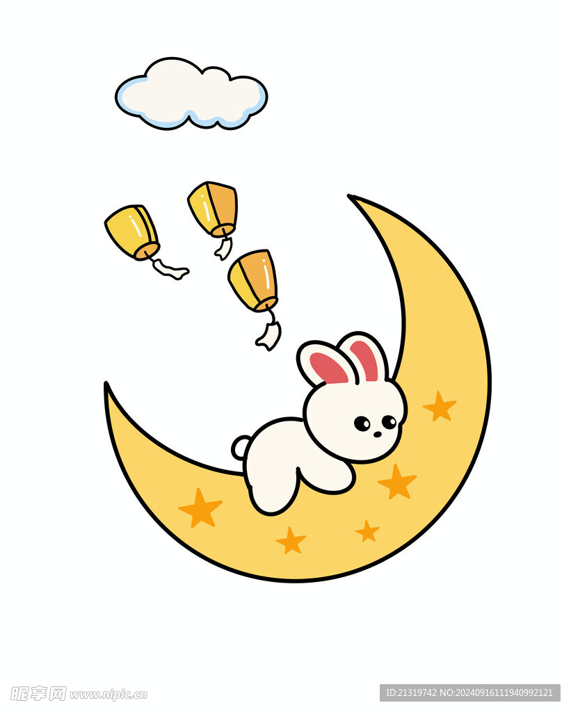 卡通月亮插画