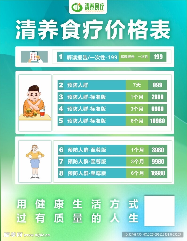 清养预防人群价格表