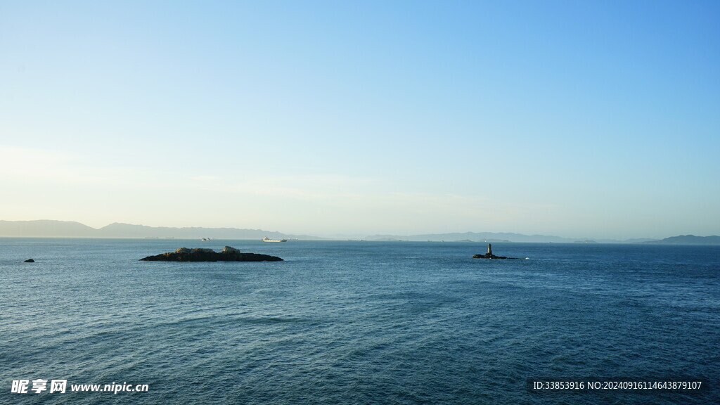 海边蓝色日落晚霞