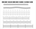 围墙篱笆栅栏高压线CDR矢量