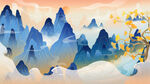国潮山水背景