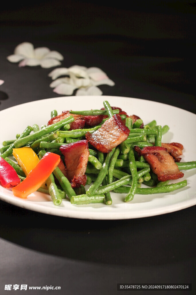 烧肉炒青豆角