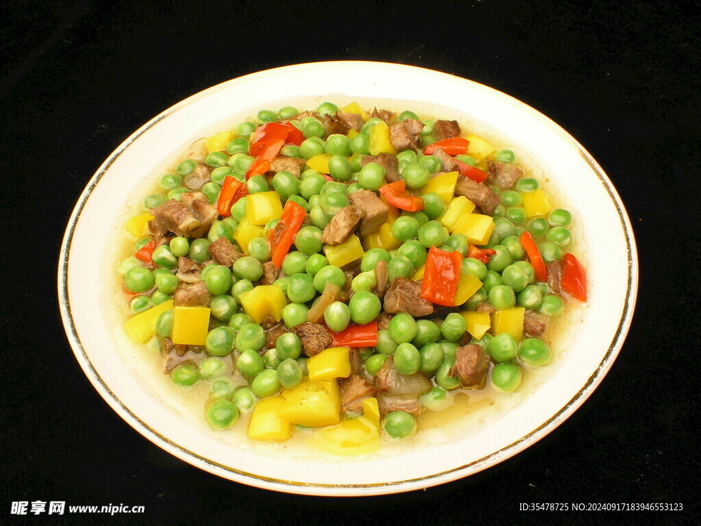 青豆炒肉丁