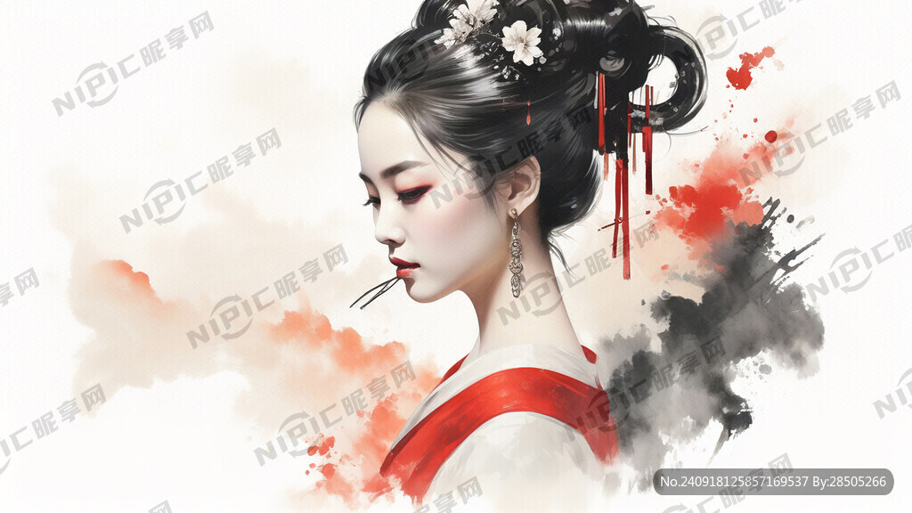 香港风 国潮手绘美女