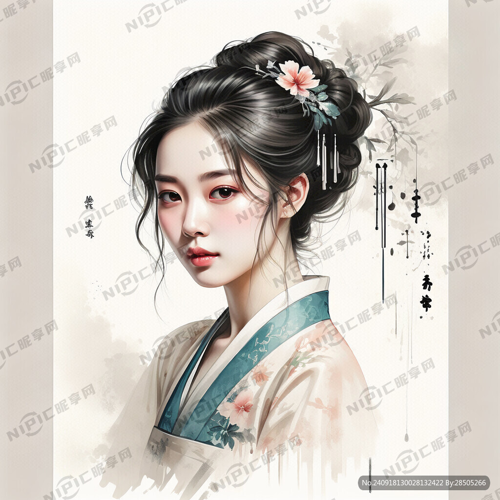 国潮手绘美女