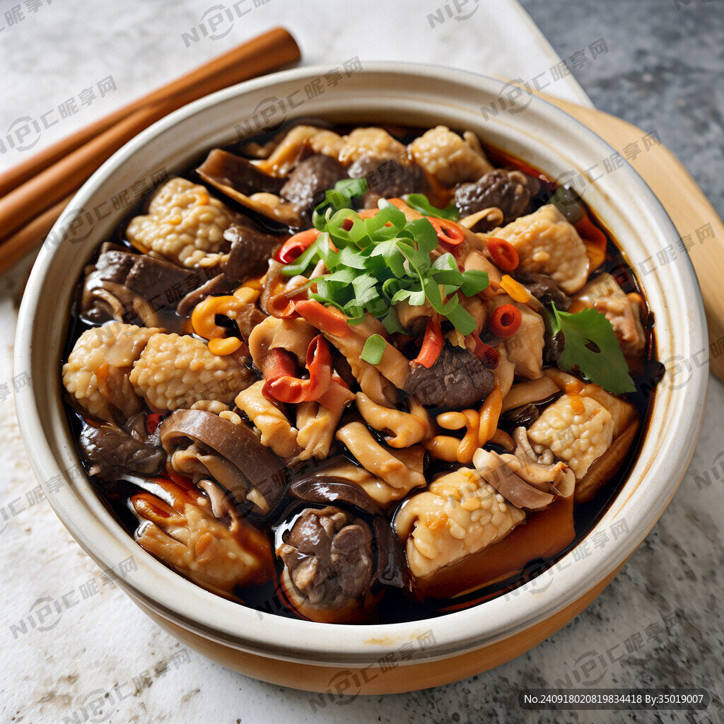 豆花牛杂煲