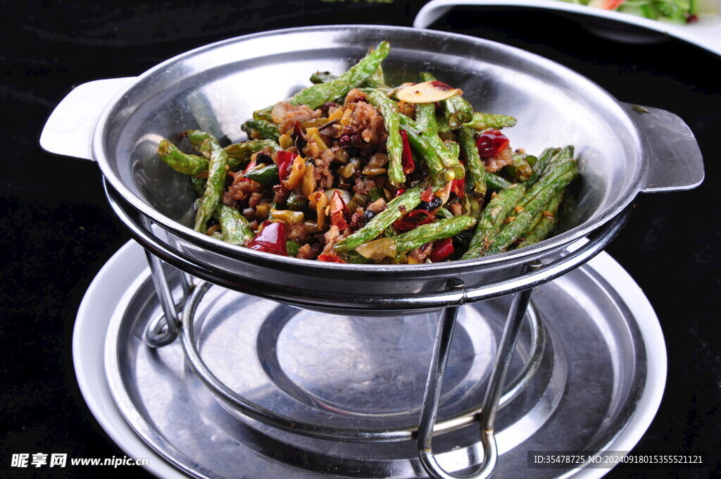 干锅肉末圆豆角