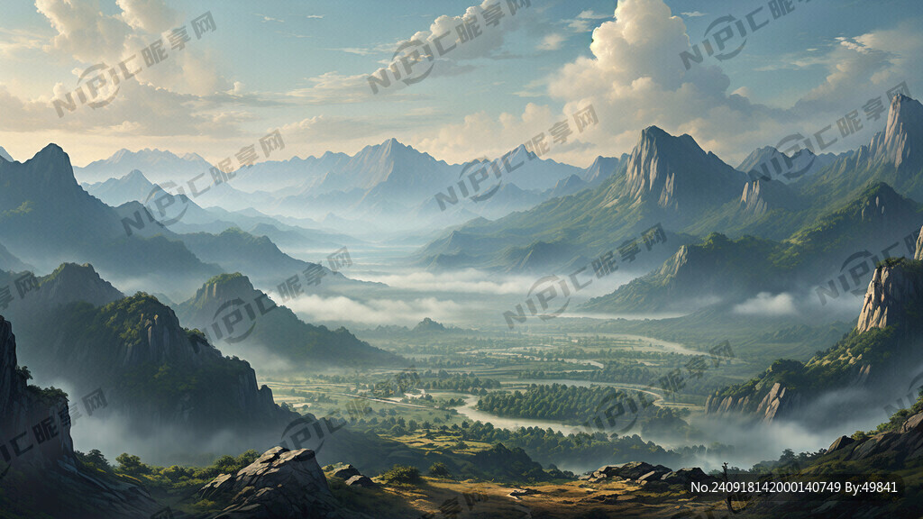 山水背景  场景恢弘大气
