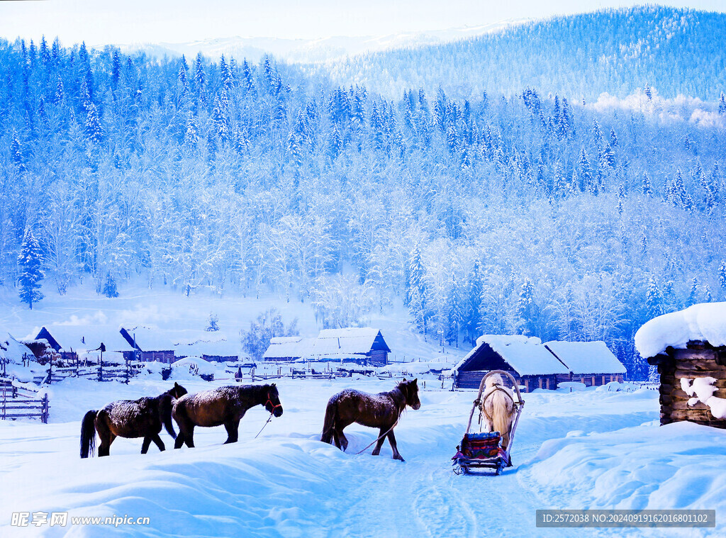 阿尔泰山雪景