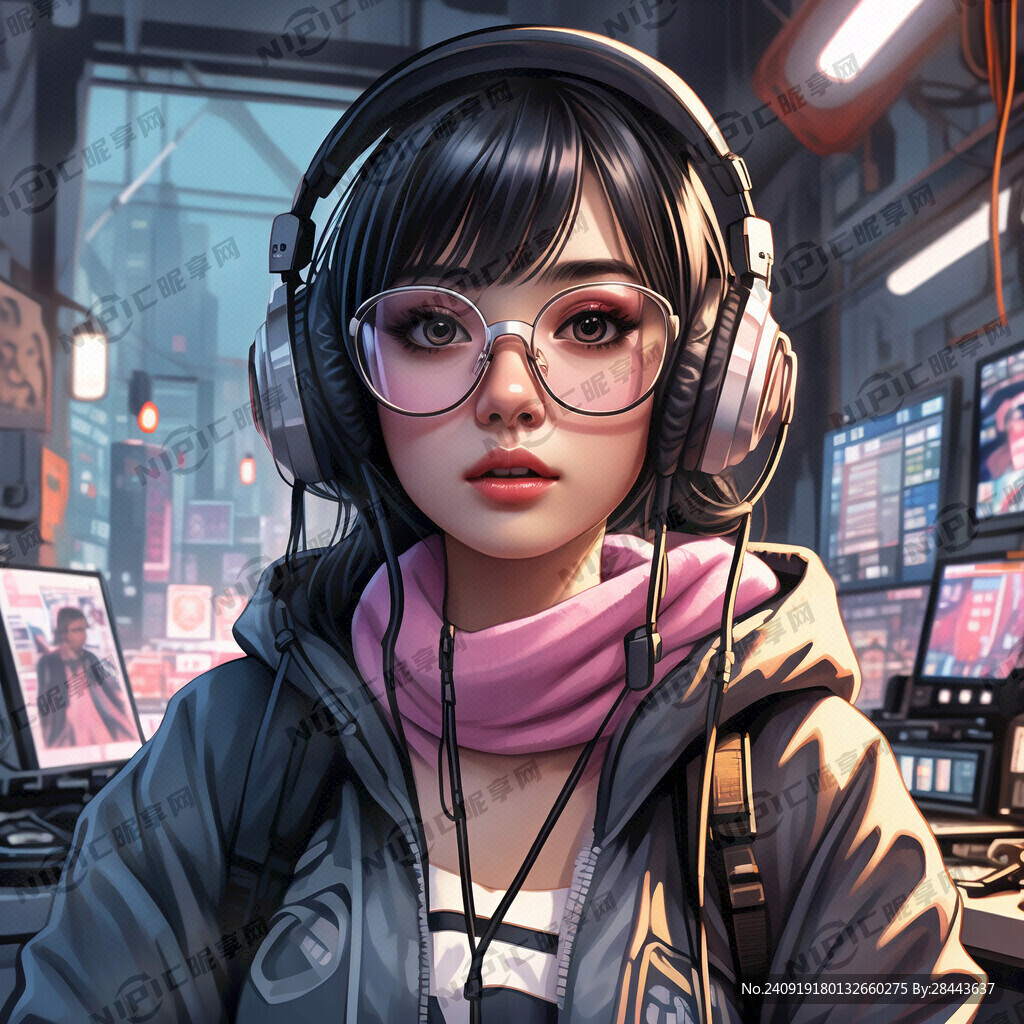 少女 漫画 直播 主播 眼镜