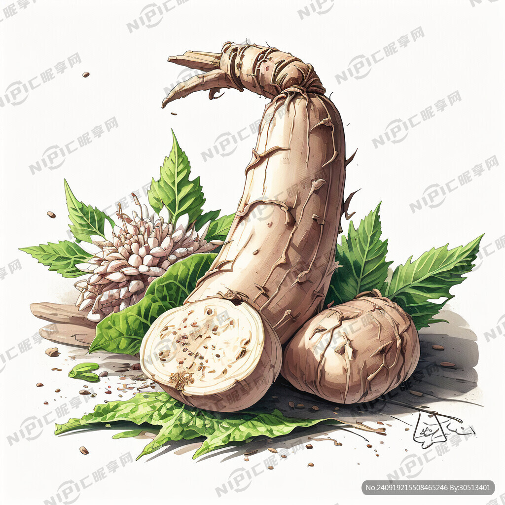 手绘山药