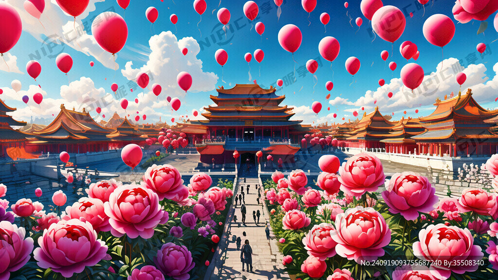 红色主题背景 中秋 国庆