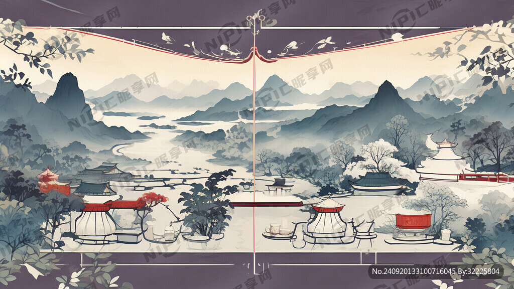 宋代 插画 中式 可爱 茶