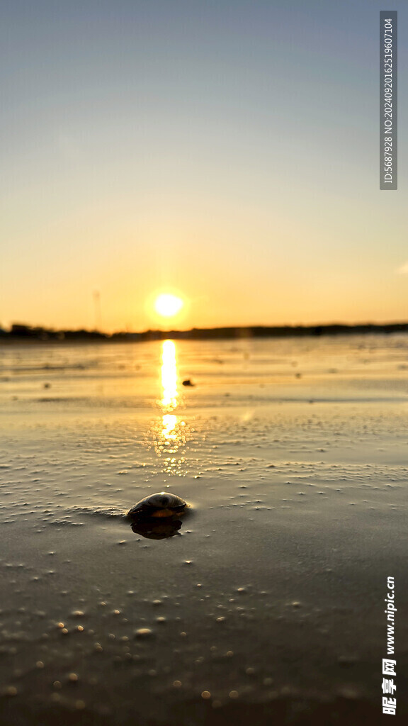 海边落日余晖