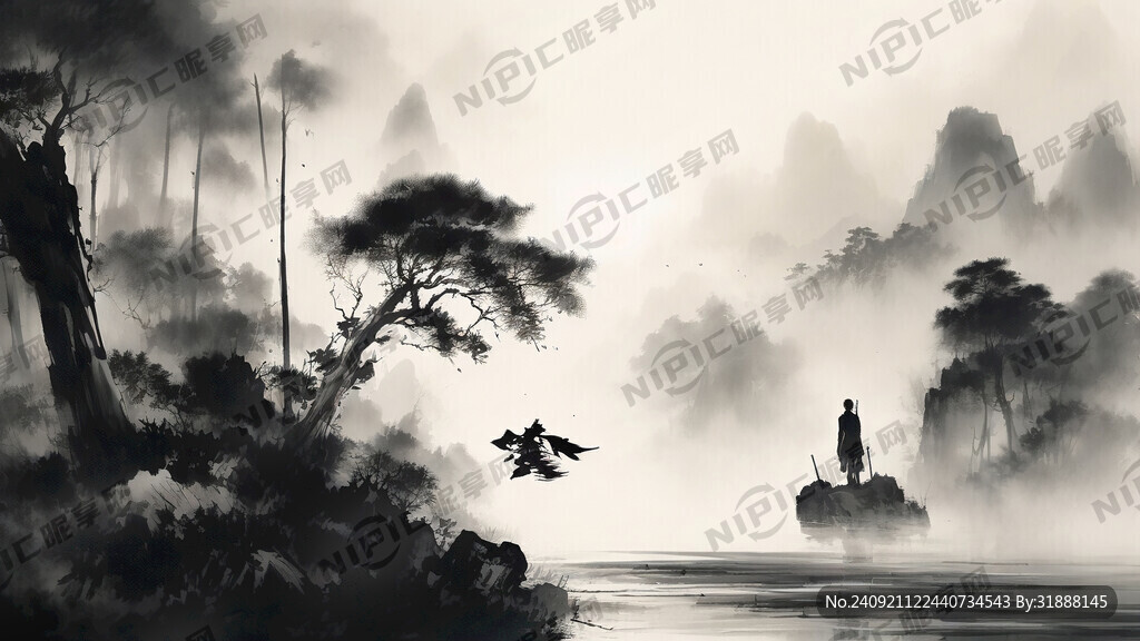 中国风 中国画  竹纹 意境