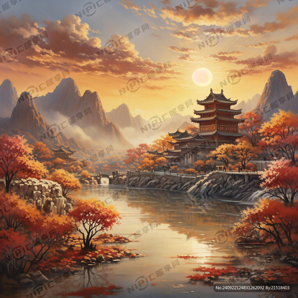 暖色风景画 温馨 舒适