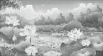 荷花山水点阵图