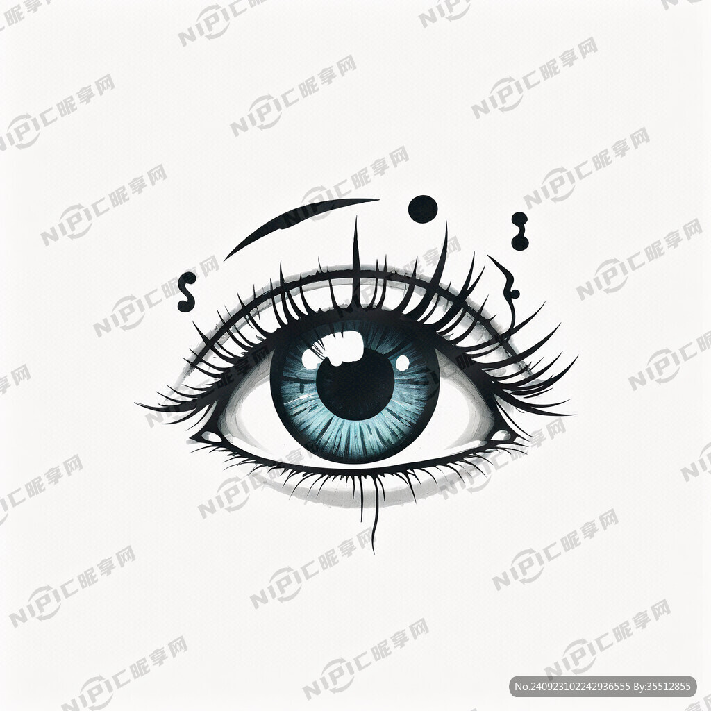 眼睛长睫毛简笔画标志