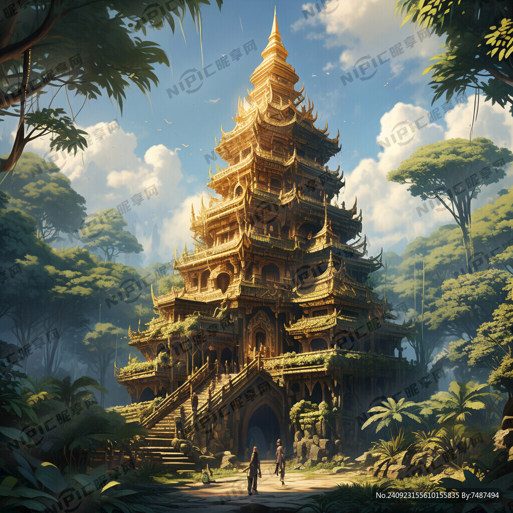 热带雨林 傣族金塔