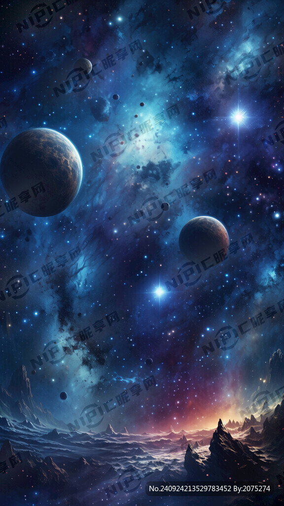 几个大星球 银河 外太空 梦幻