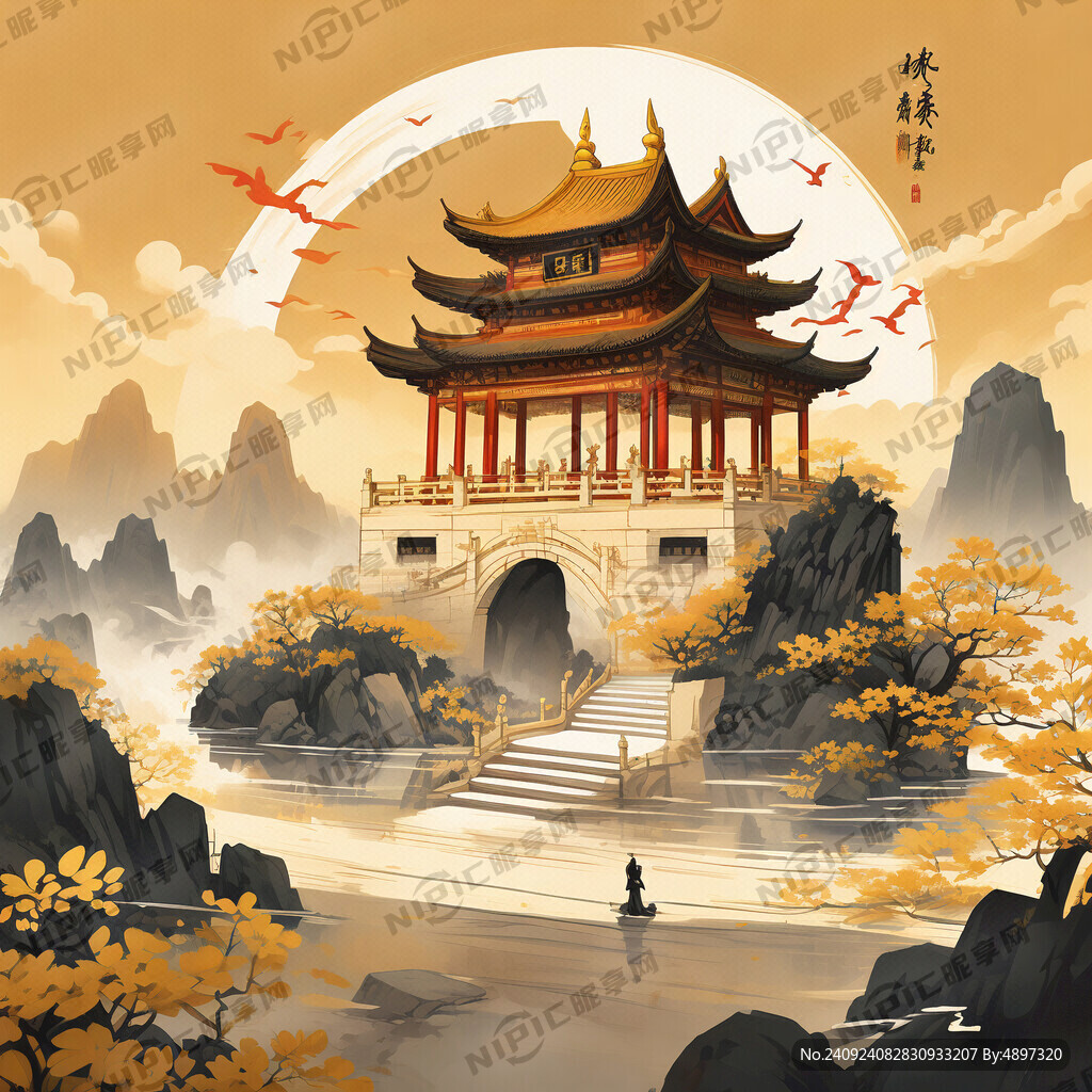 黄鹤楼 黄色基调 配黄鹤楼古诗