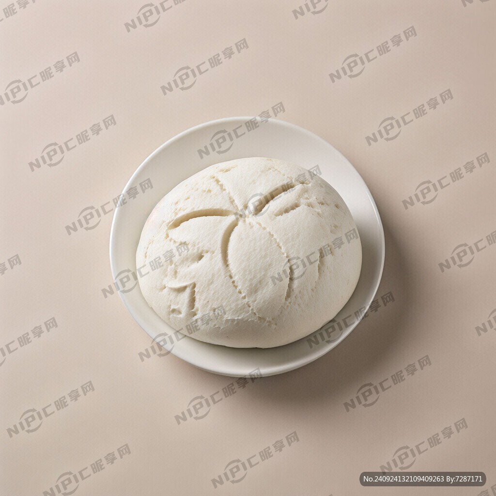 一个白馒头   简约空白背景