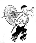 线描放牛娃