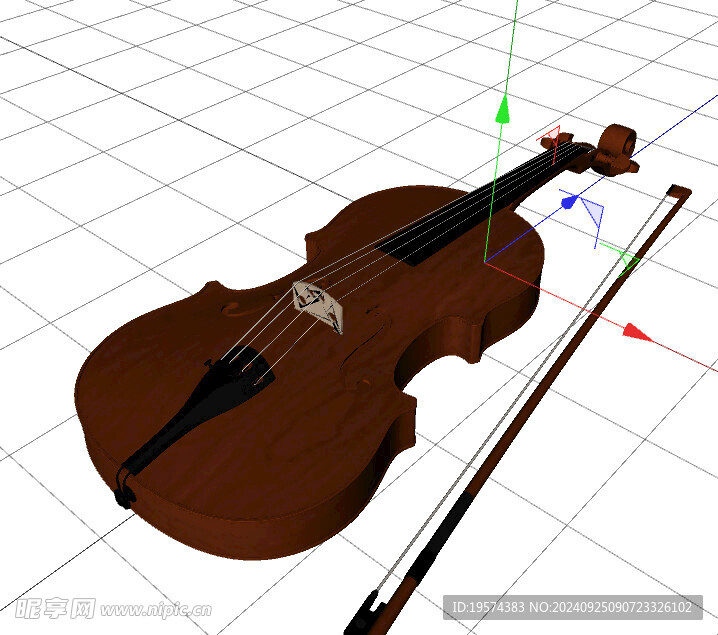 C4D模型 小提琴