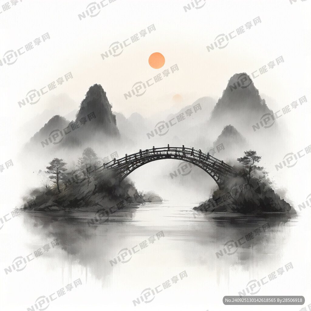 中国风 山水桥