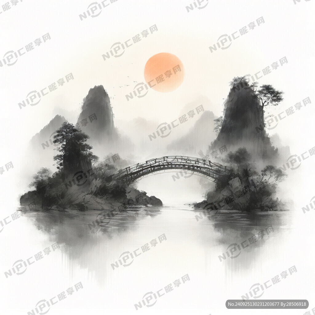 中国风 山水桥
