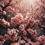 桃花，碎花，铺满