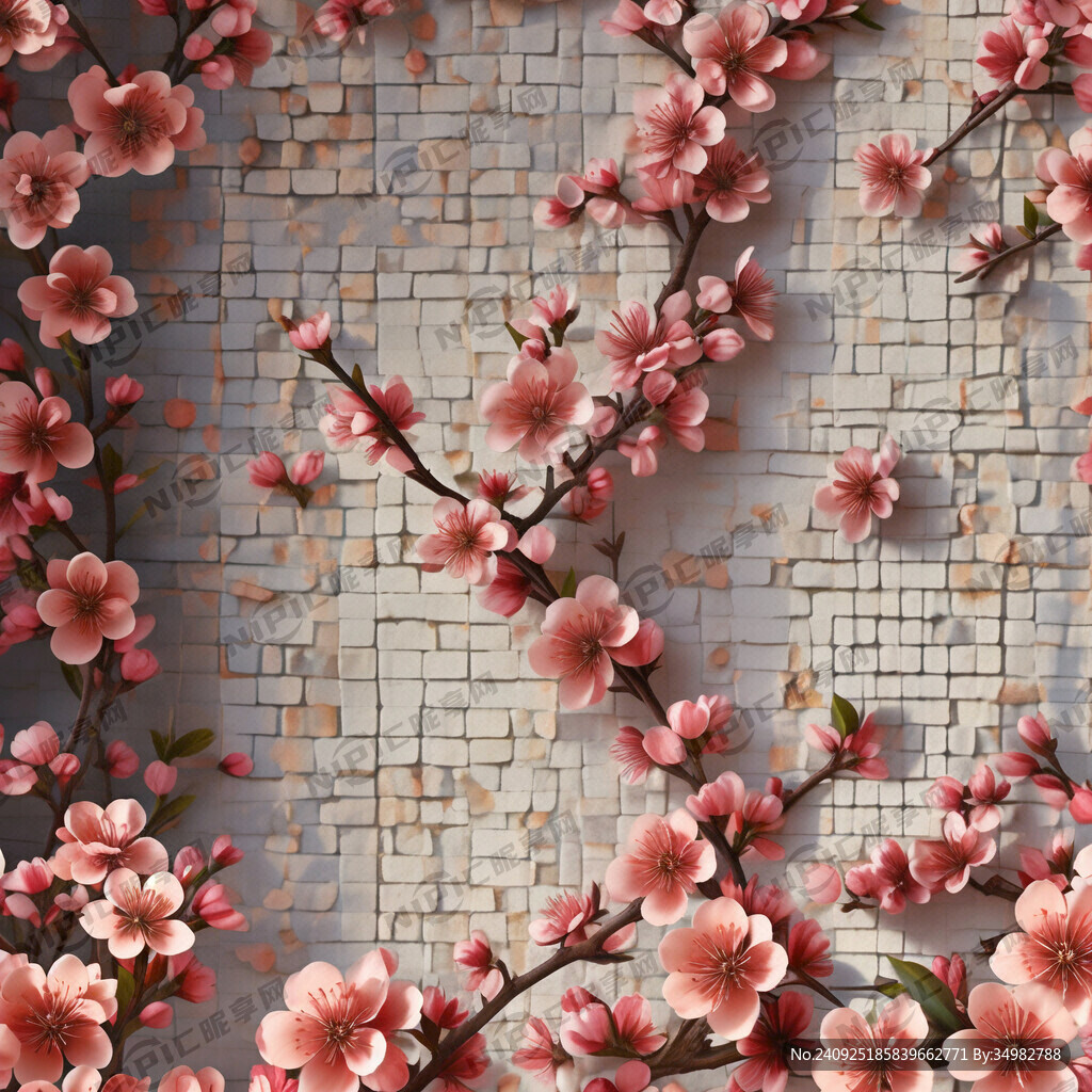 桃花 碎花 花纹 铺满