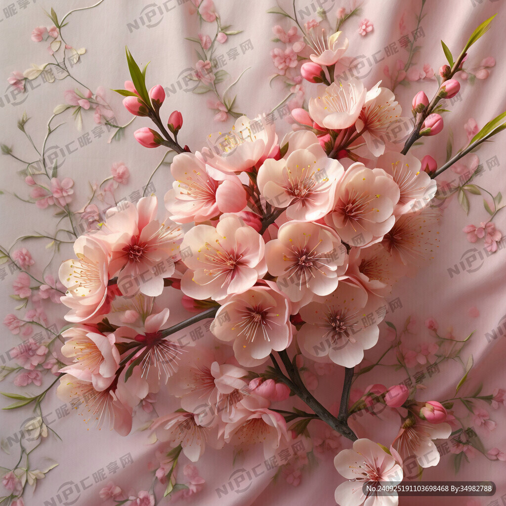 桃花 碎花 粉红 布纹 清新