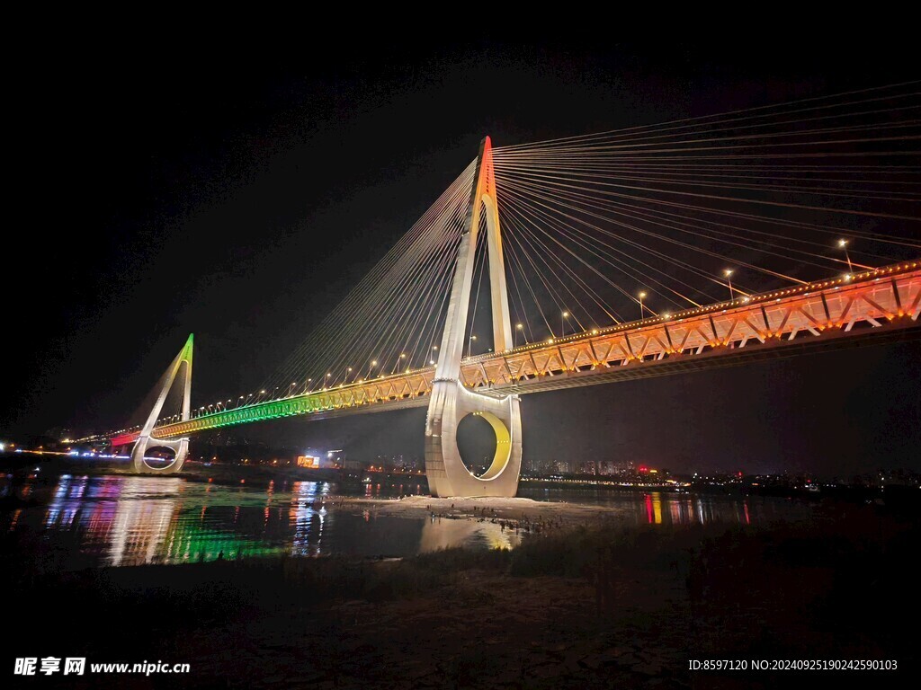 网红重庆白居寺大桥夜色大桥