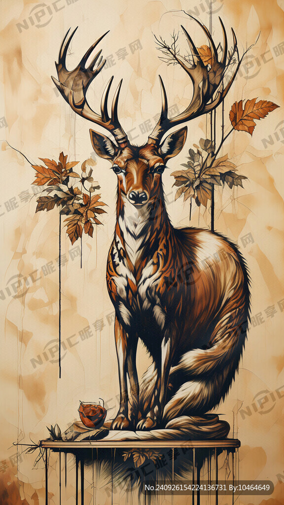 动物标本  画 复古