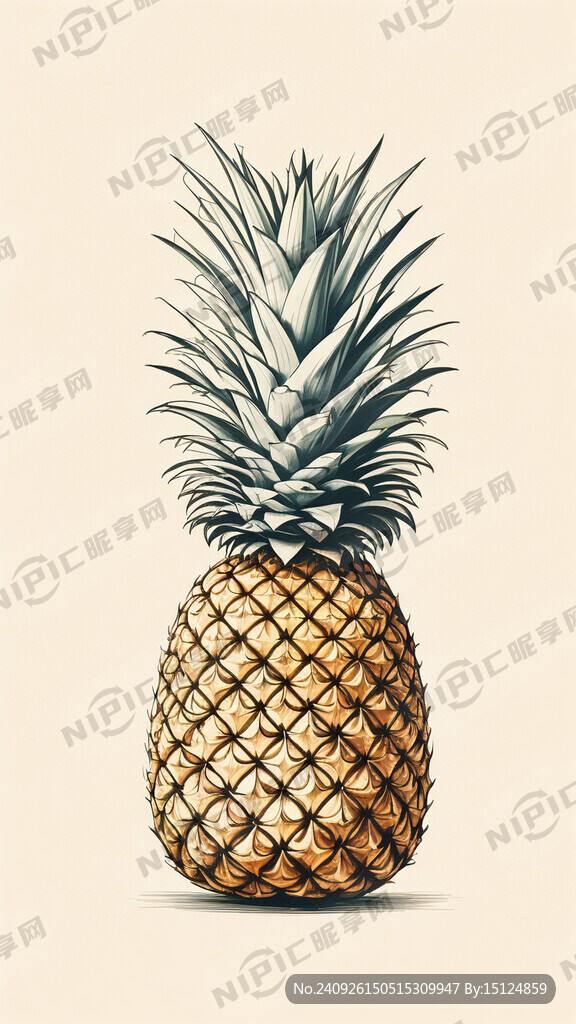 菠萝插画单色
