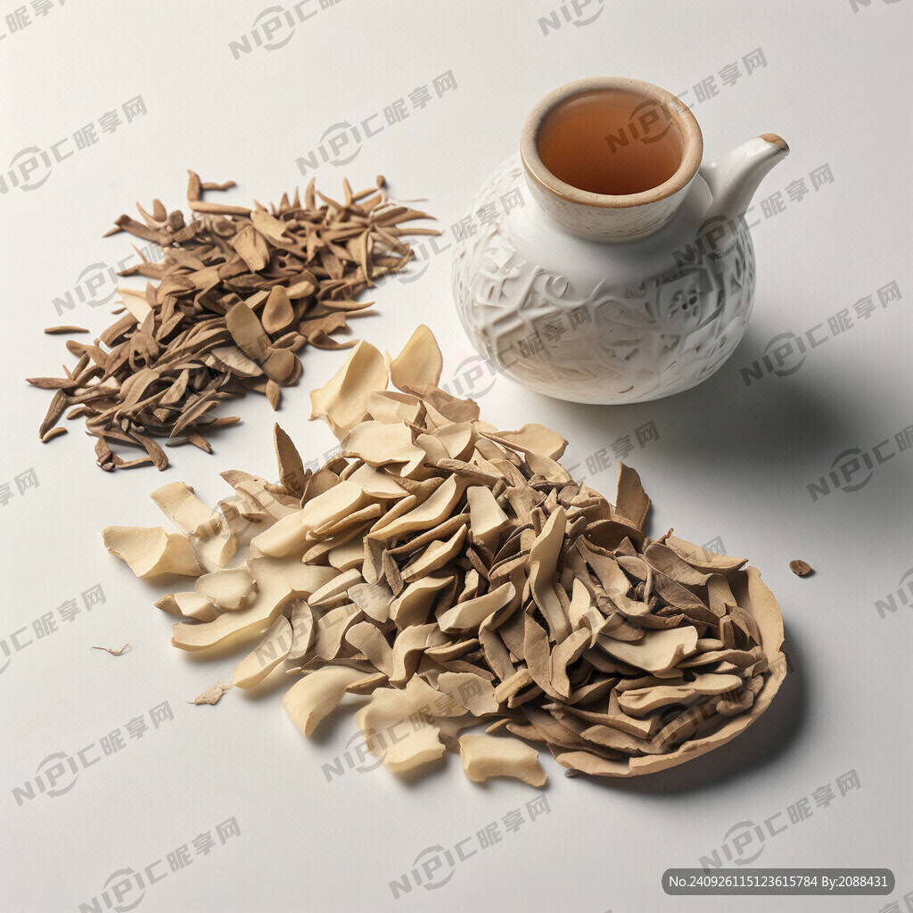 中药材黄精 白色背景