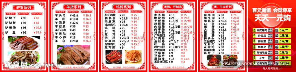 卤货价格表