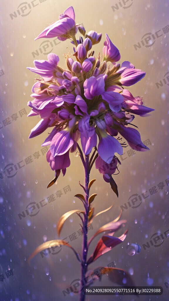 浅紫色金钗花 浅紫色叶子 缠绕