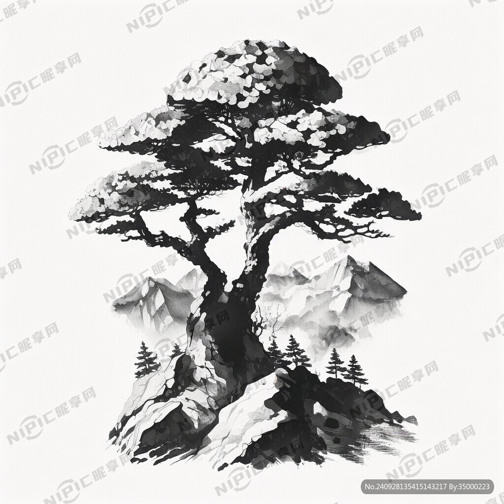 简笔长白山灵芝