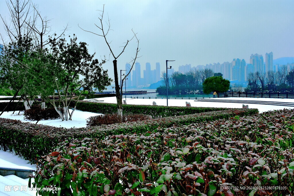 梅溪湖公园雪景