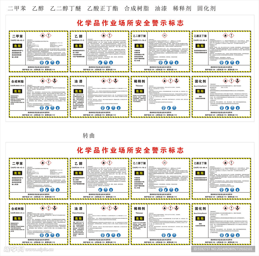 化学品作业场所安全警示标志