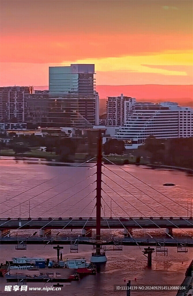 珀斯城市夕阳风景