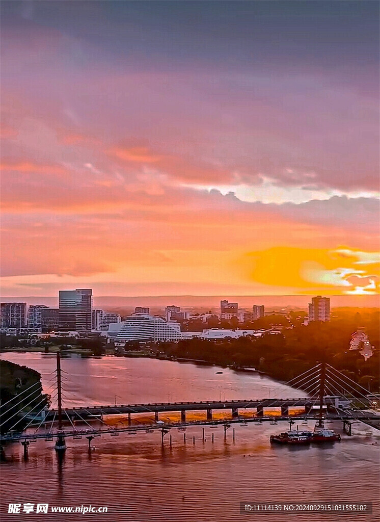 珀斯城市夕阳风景